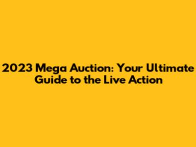2023 Mega Auction: Your Ultimate Guide to the Live Action