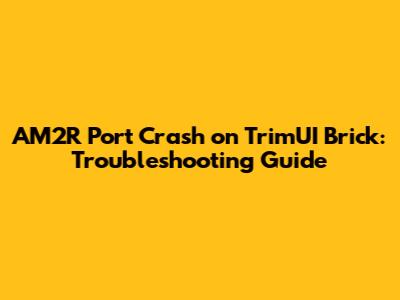 AM2R Port Crash on TrimUI Brick: Troubleshooting Guide