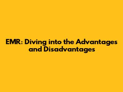 EMR: Diving into the Advantages and Disadvantages