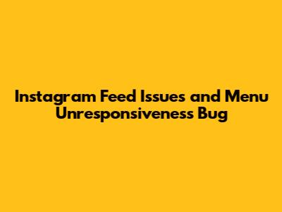 Instagram Feed Issues and Menu Unresponsiveness Bug