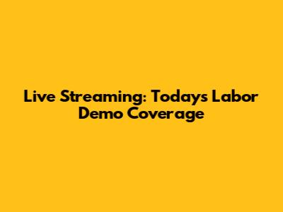 Live Streaming: Today's Labor Demo Coverage