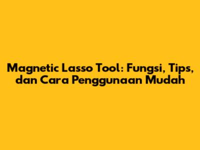 Magnetic Lasso Tool: Fungsi, Tips, dan Cara Penggunaan Mudah