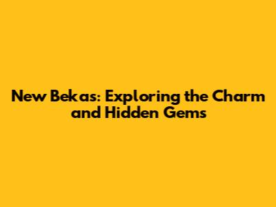 New Bekas: Exploring the Charm and Hidden Gems
