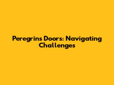 Peregrin's Doors: Navigating Challenges
