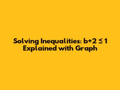 Solving Inequalities: b+2 ≤ 1 Explained with Graph