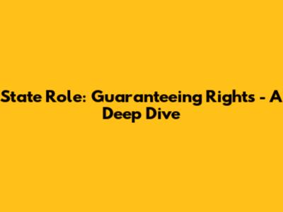 State Role: Guaranteeing Rights - A Deep Dive