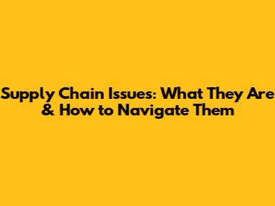 Supply Chain Issues: What They Are & How to Navigate Them