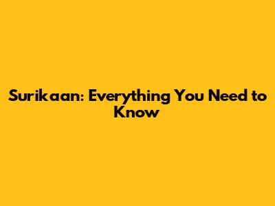 Surikaan: Everything You Need to Know