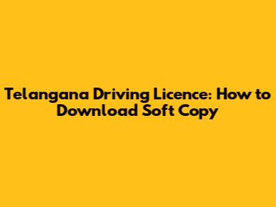 Telangana Driving Licence: How to Download Soft Copy