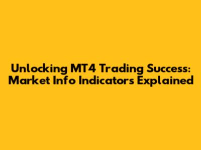 Unlocking MT4 Trading Success: Market Info Indicators Explained