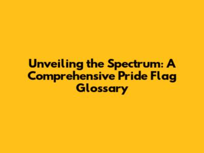 Unveiling the Spectrum: A Comprehensive Pride Flag Glossary