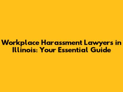 Workplace Harassment Lawyers in Illinois: Your Essential Guide