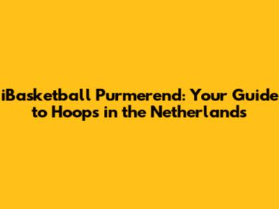 iBasketball Purmerend: Your Guide to Hoops in the Netherlands